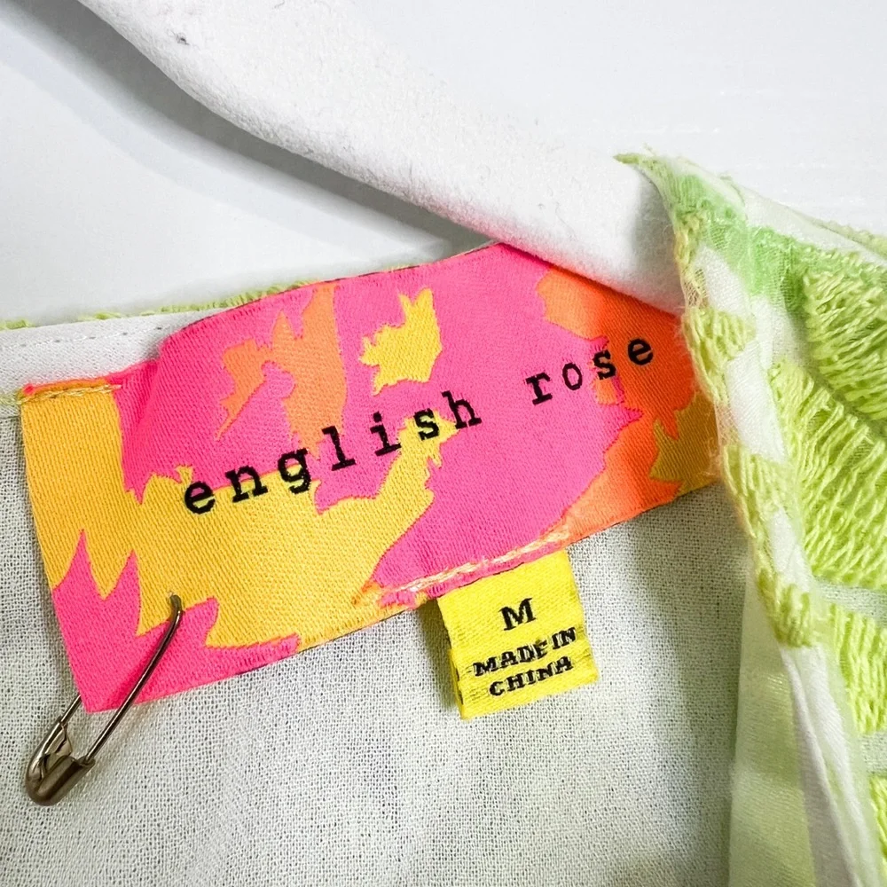 English Rose Neon Floral Embroidered Lace Dress - Picture 4 of 5